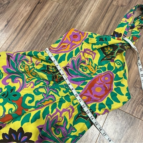 J.Crew Paisley Silk Maxi Sarong Dress In Green Violet Multi 8 - Picture 8 of 11